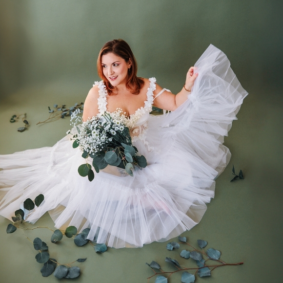 Ava Gowns Willow Tea Length White Bridal Gown - Picture 3 of 6